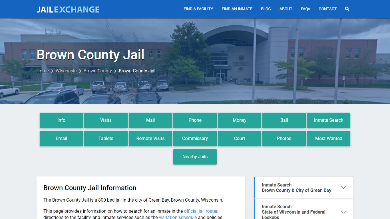 Brown County Jail, WI Inmate Search, Information